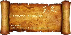 Ficzere Klaudia névjegykártya