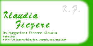 klaudia ficzere business card